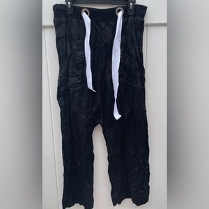 L-NK NWT Studio Black Harem Drawstring Waist Pants Sz Medium